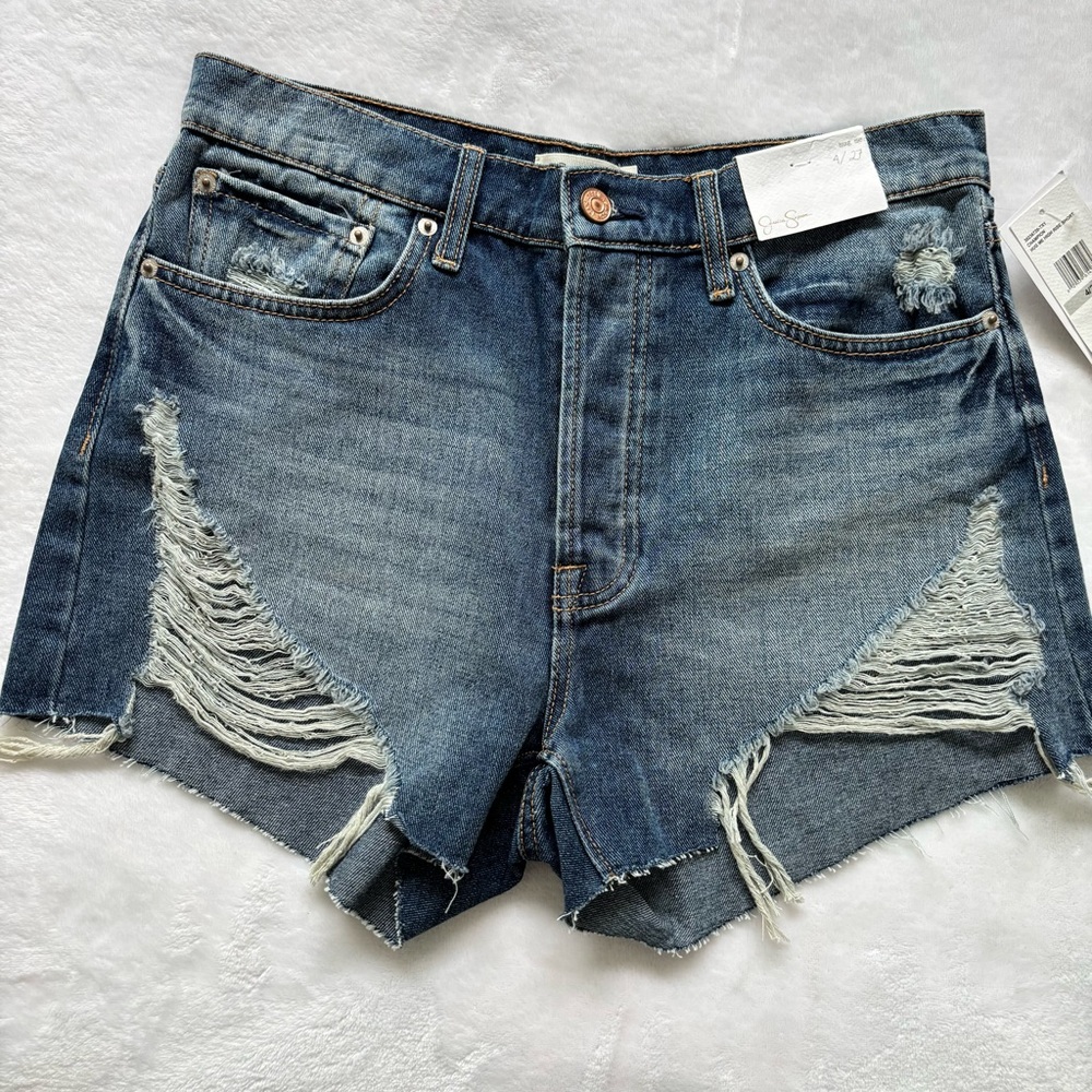 JESSICA SIMPSON Champion Hug Me High Rise Button Fly Jean Shorts--4/27